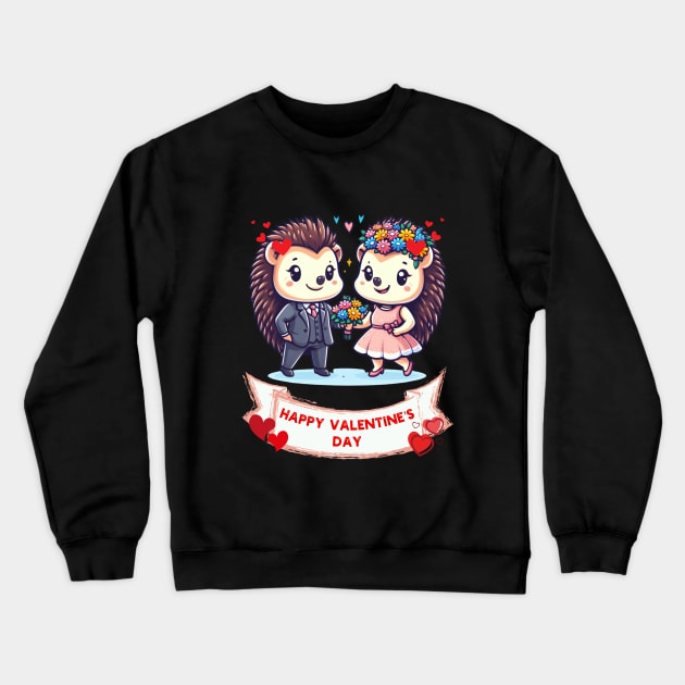 Valentine Hedgehog Valentine Hedgehog 2024 Crewneck Sweatshirt by BukovskyART